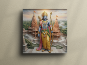 Lord Rama with Grand Temple Heritage Portrait - Premium Canvas Wall Art