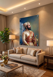 Royal Regal Presence Heritage Portrait | Chhatrapati Shivaji Maharaj – Premium Acrylic Wall Art