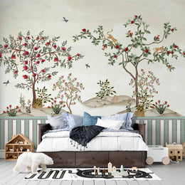 Vintage Anar Bagicha and Bandar Heritage: Traditional Pomegranate Orchard Indian Heritage Premium Wallpaper