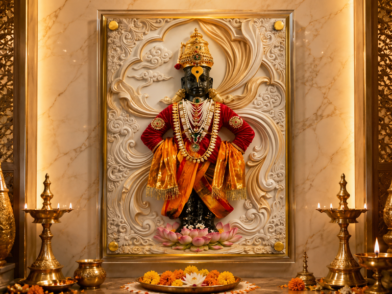 Pandharicha Raja Shri Vitthal: Shringar Portrait – Premium Acrylic Wall Art